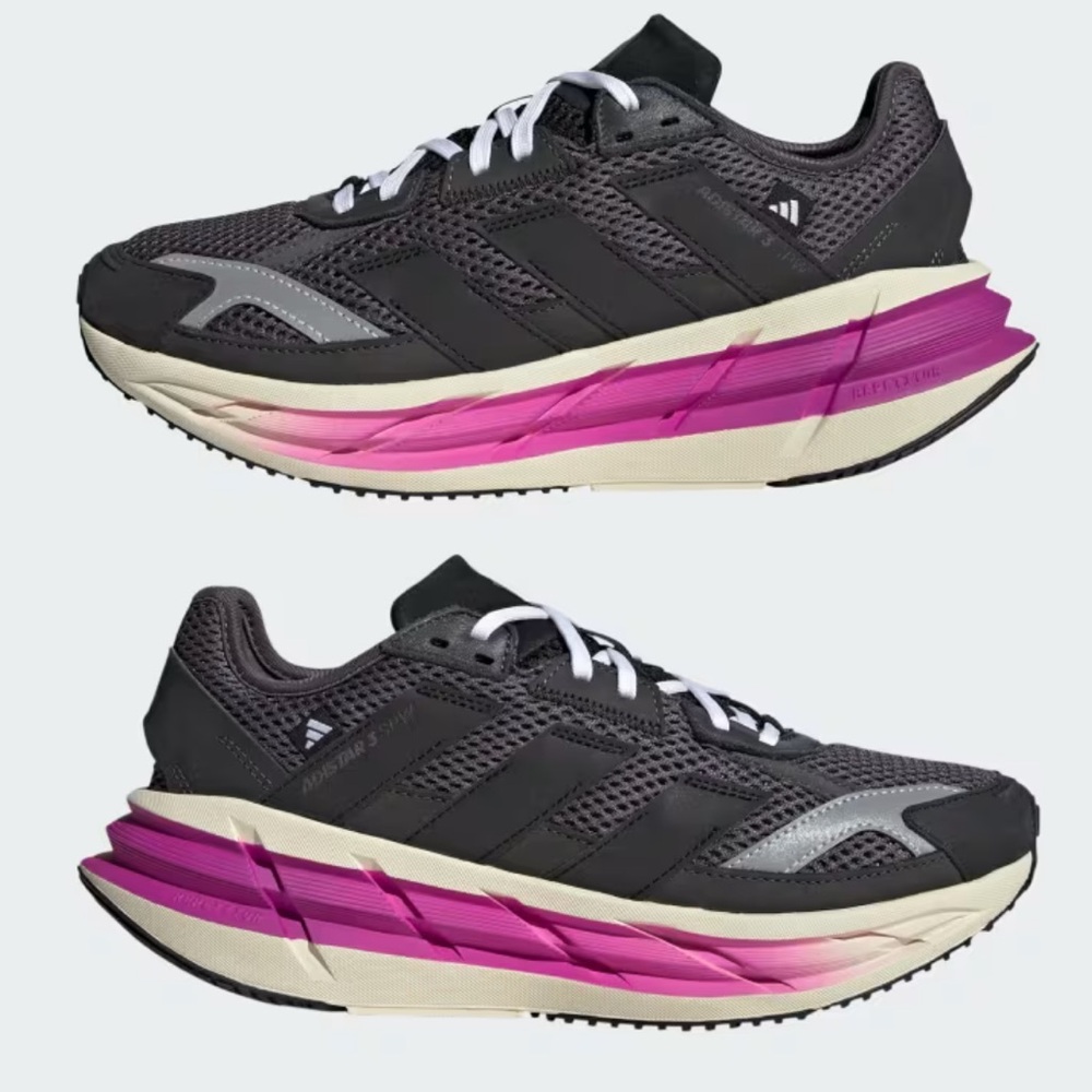 Adidas Gray and Pink Sneakers with Breathable Mesh